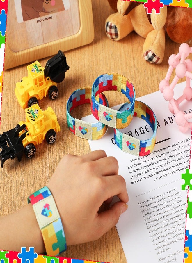 Lingvee 3 Pcs Autism Awareness Bracelet Wristband Elastic Puzzle Autism Jewelry Stretch Bracelet Gift for Women Men Colorful Motivational Jewelry for Adults - Image 4